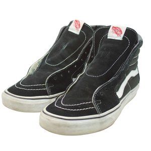 Vans Off The Wall Old Skool Sk8-Hi Black Suede Canvas Shoes Men 7.5 II Women 9